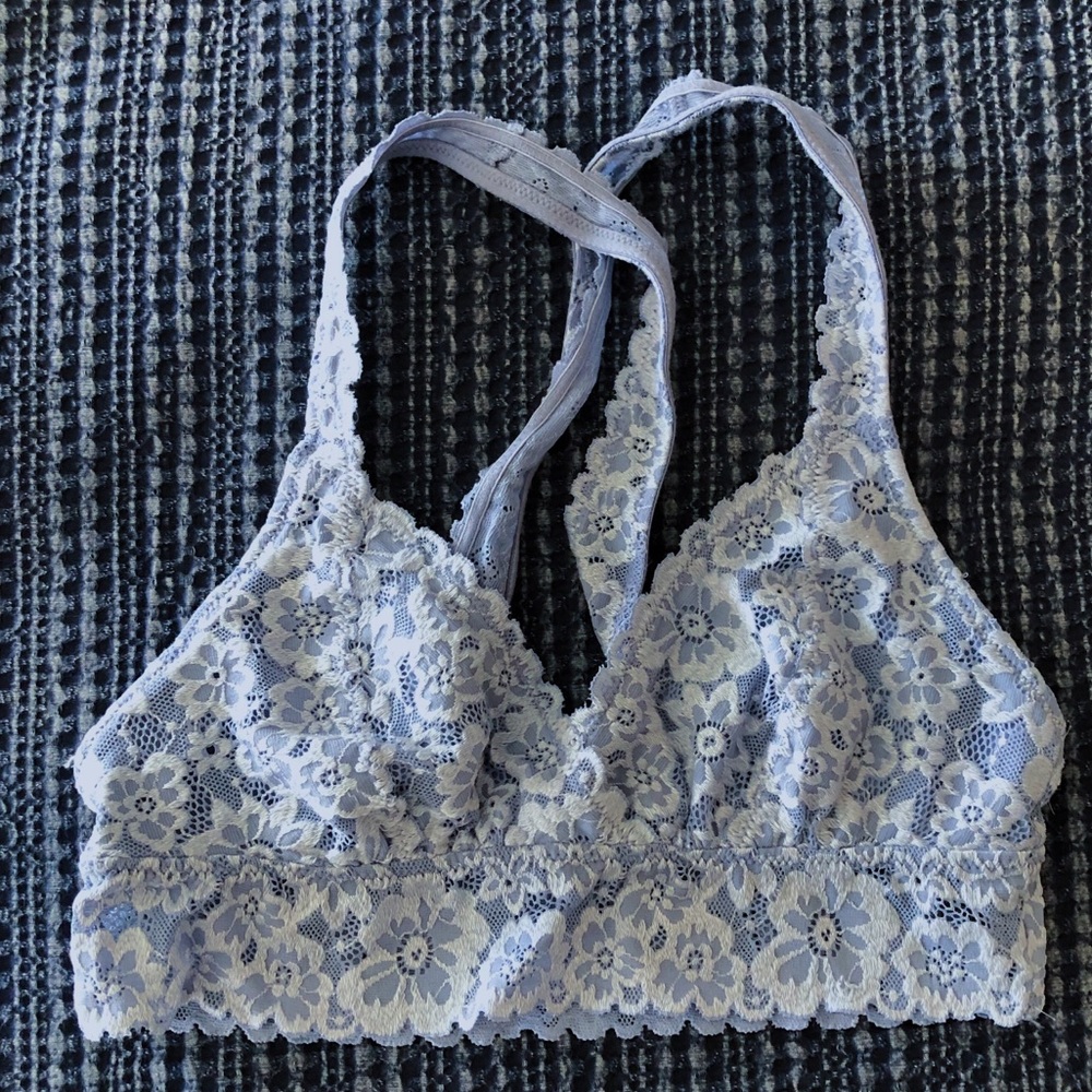 Aerie Cross-Back Blue Lace Bralette